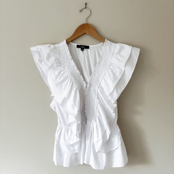 Lulus In A Ruffle White Ruffled Hook and Eye Top - Picture 3 of 7